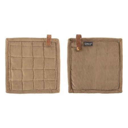 TISECO Velmar pannenlappen 2st.- 20x20cm - taupe