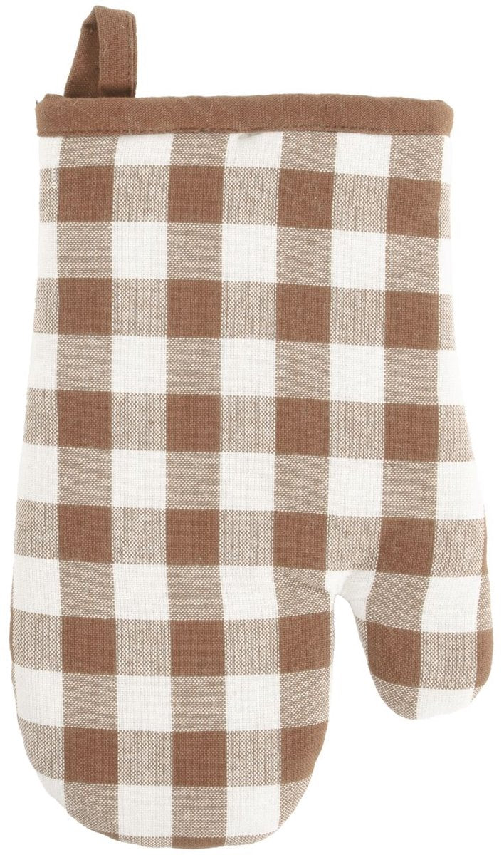 TISECO Gingham ovenwant - 28x18cm - cognac TU LU   taupe