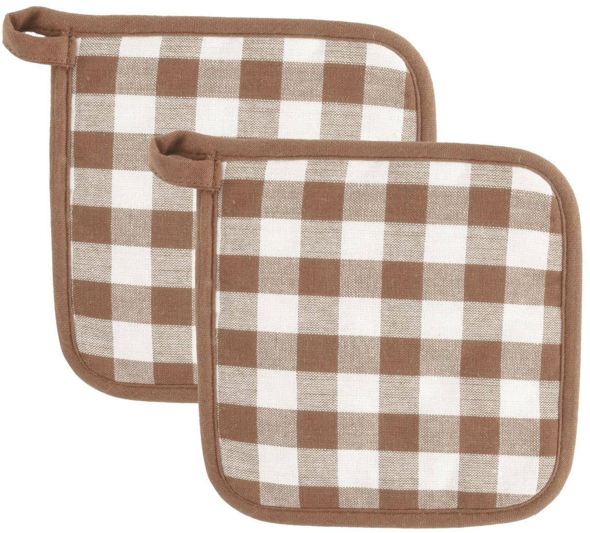 TISECO Gingham pannenlappen 2st.- 20x20cm - cognac TU LU