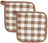 TISECO Gingham pannenlappen 2st.- 20x20cm - cognac TU LU