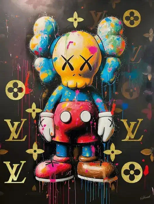 Glasschilderij Stripfiguur popart - 60x80cm