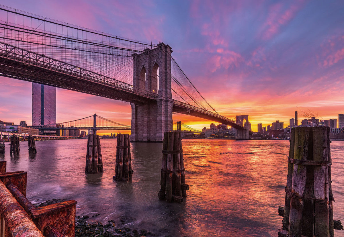 Glasschilderij Brooklyn Bridge NYC - 160x110cm
