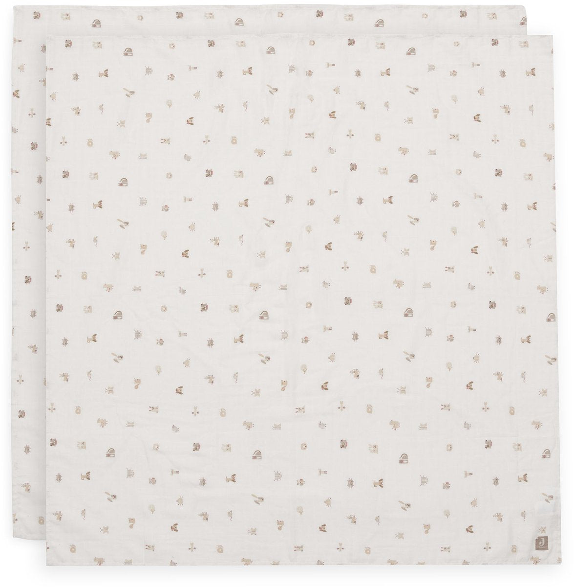 JOLLEIN Hydrofiele doek L 115x115cm - Animal Friends  - 2st