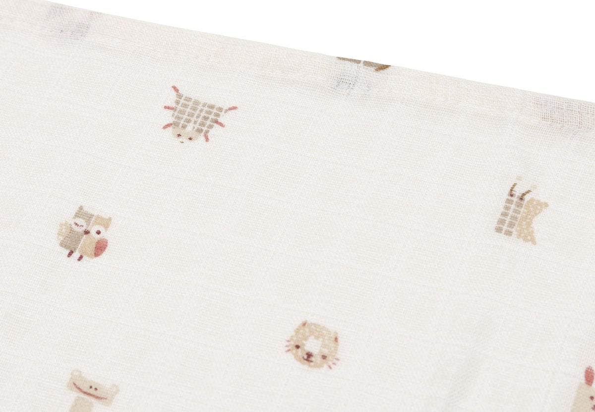 JOLLEIN Hydrofiele doek S 70x70cm - Animal Friends - 3st