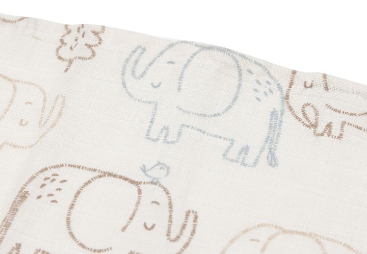JOLLEIN Hydrofiele doek S 70x70cm - Elephant Tales - 3st