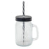 Maison jar lines - zwart deksel m/rietje 450ml