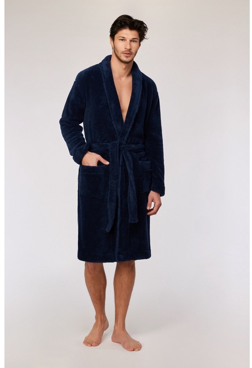 WOODY Heren kamerjas - donkerblauw - XL