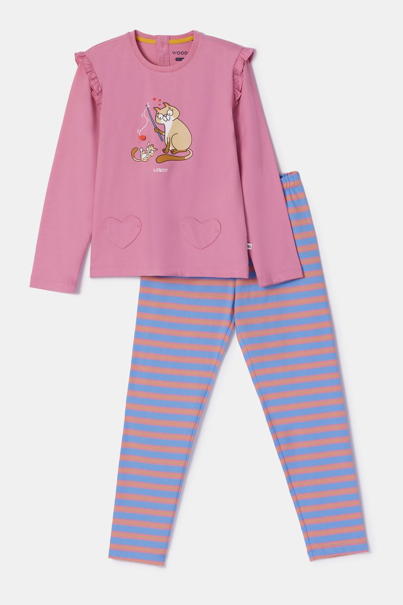 WOODY Meisjes pyjama - roze - 18m