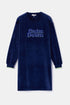 WOODY Dames slaapkleedje - donkerblauw - S