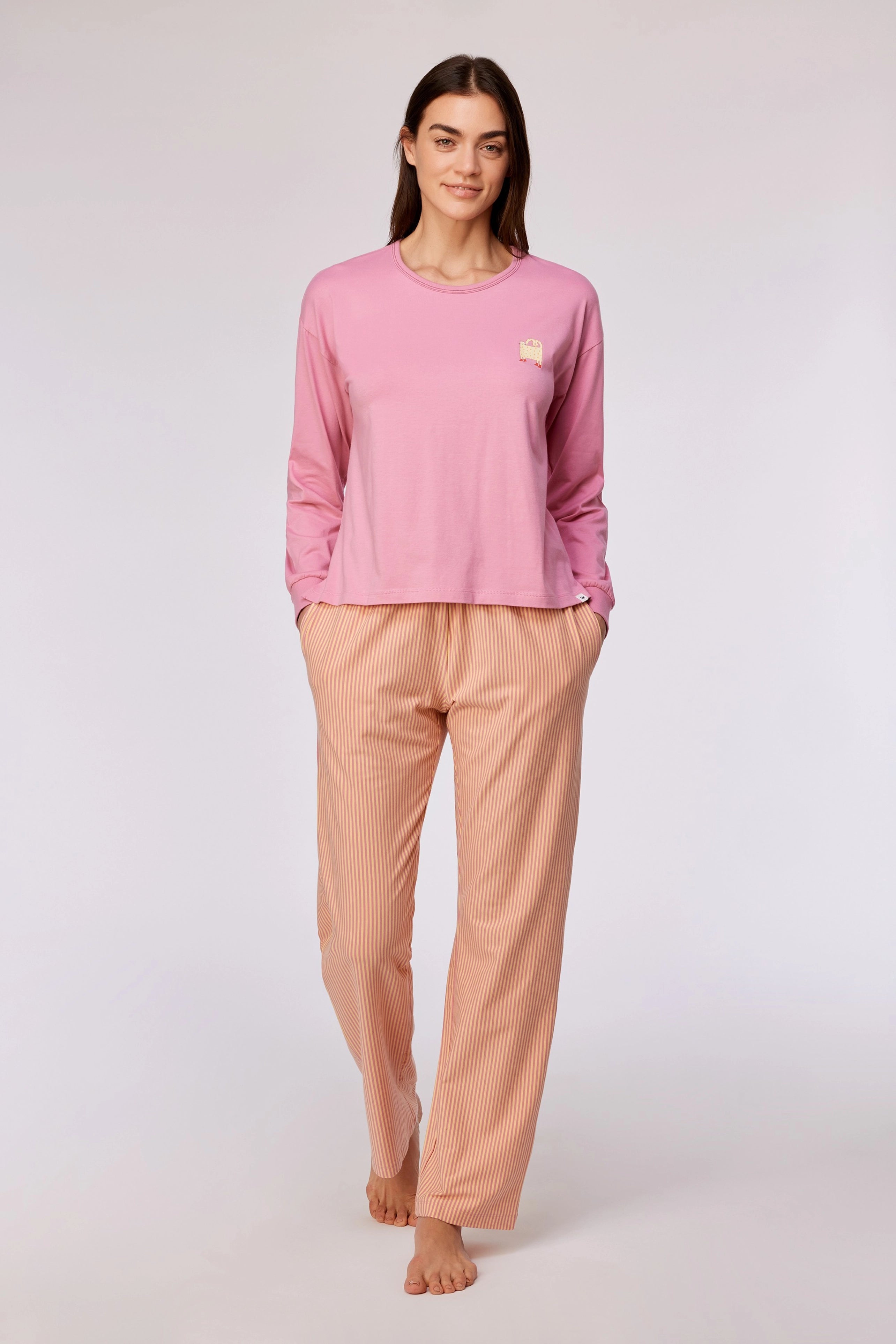 WOODY Dames pyjama - roze - M