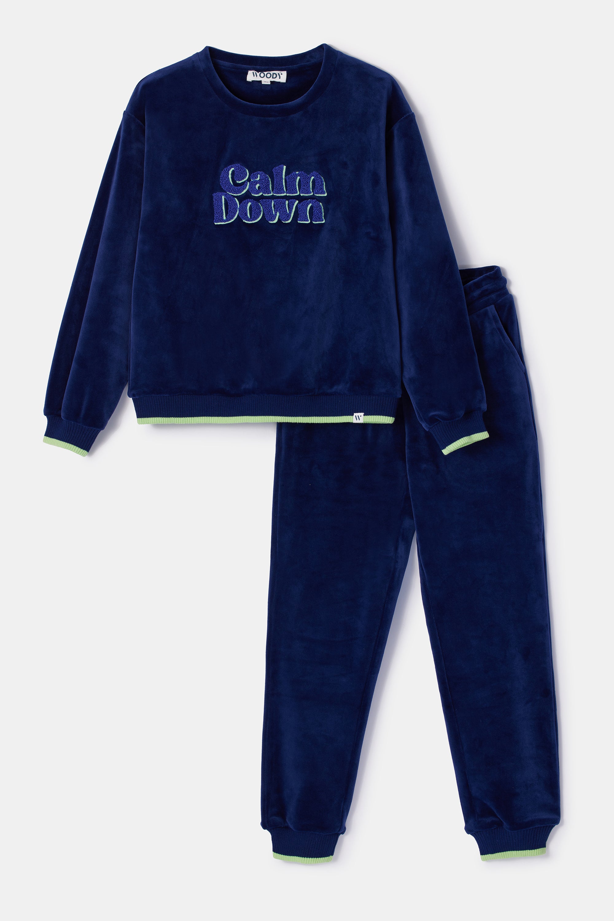 WOODY Meisjes pyjama - donkerblauw - 16Y
