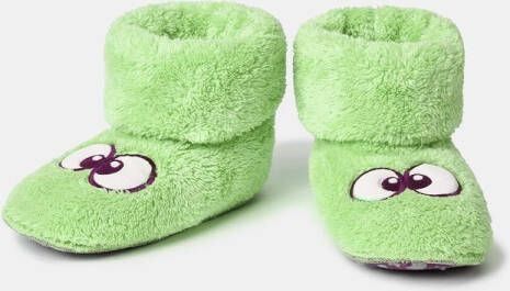 WOODY Pantoffels oogjes - groen - 34/37