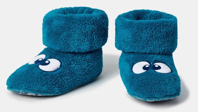 WOODY Pantoffels oogjes - groenblauw - 26/30