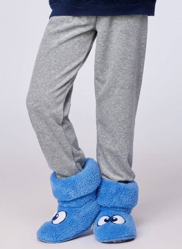 WOODY Pantoffels oogjes - blauw - 22/26