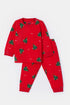 WOODY Jongens pyjama - rode kerstbomen print - 4Y