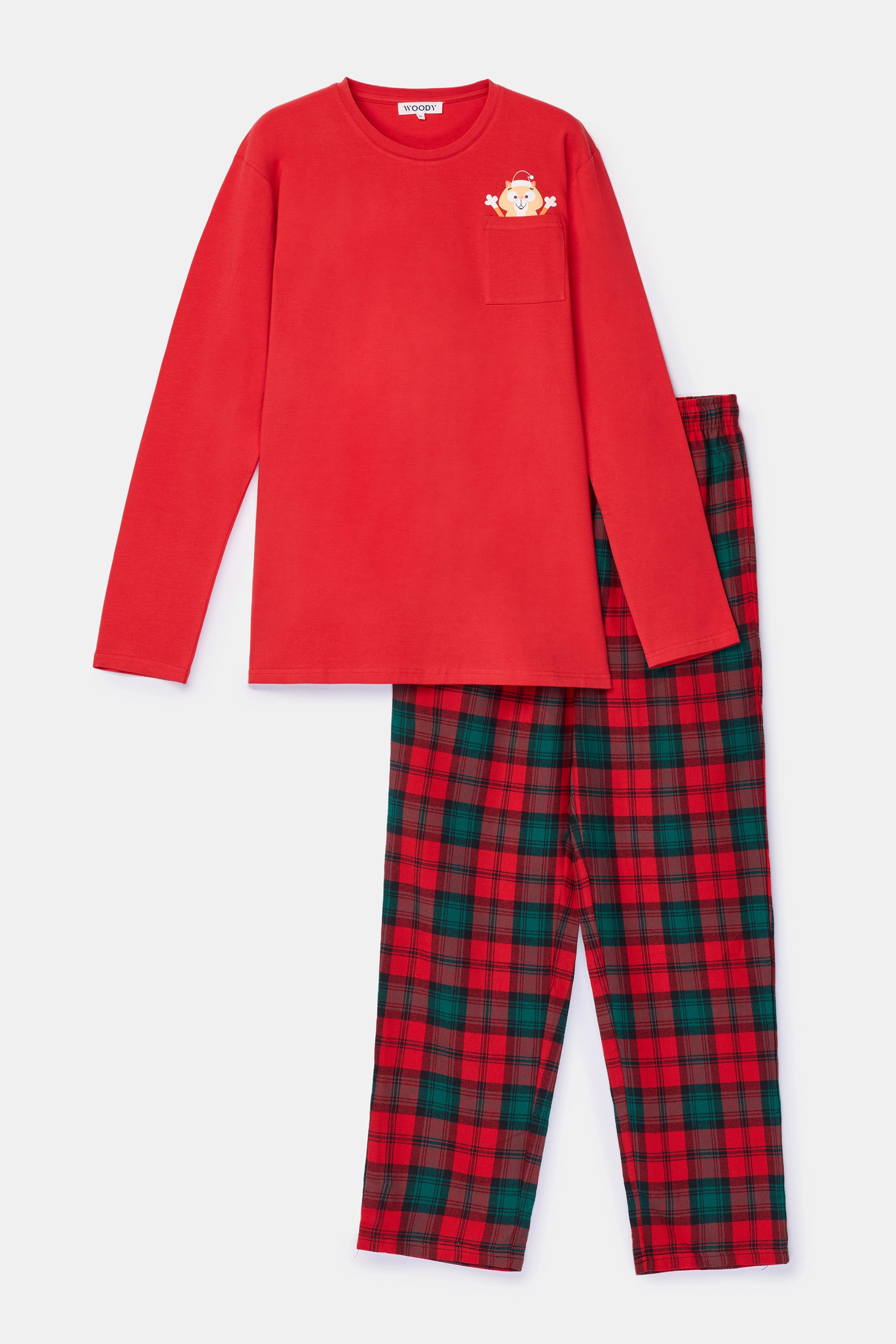 WOODY Jongens pyjama - rood - 24m/2Y