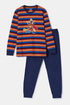 WOODY Jongens pyjama - multicolor streep - 14Y