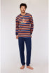WOODY Heren pyjama - multicolor streep - XL