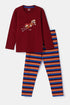 WOODY Jongens pyjama - donkerrood - 3Y