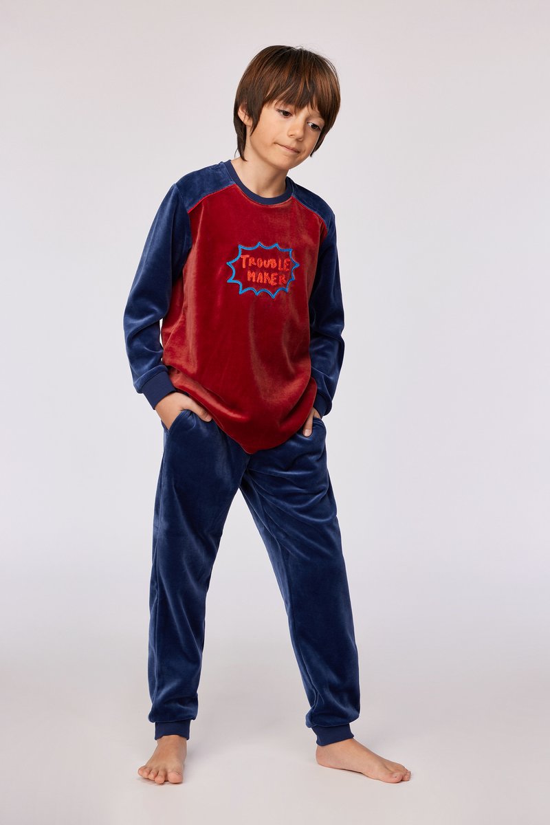 WOODY Jongens pyjama - donkerrood - 4Y