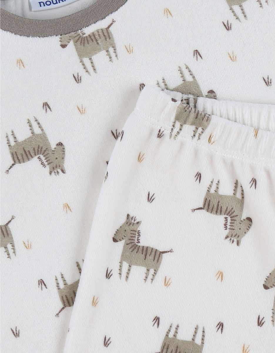 NOUKIES pyjama SWEET ZEBRA - fluweel zebraprint - 6Y