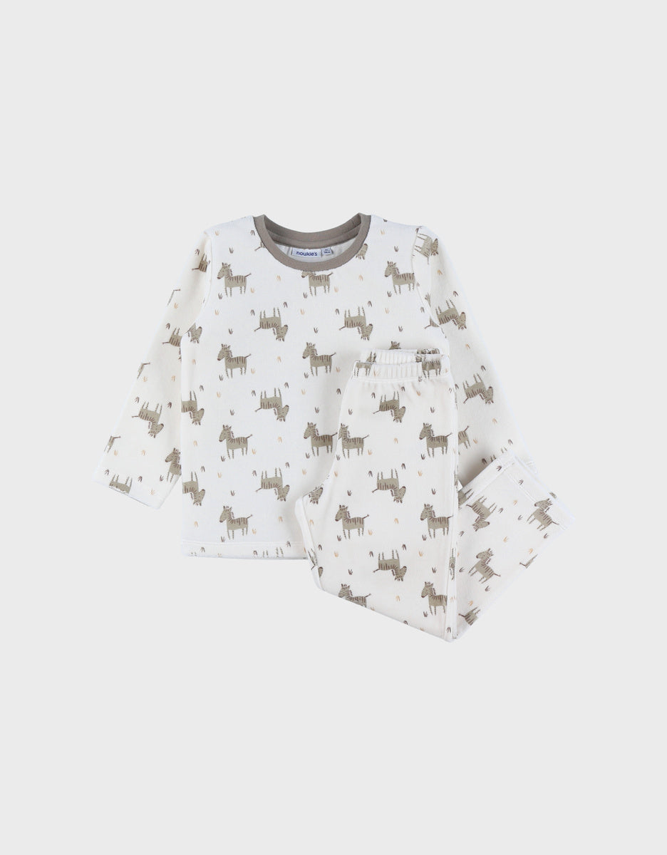 NOUKIES pyjama SWEET ZEBRA - fluweel zebraprint - 6Y