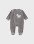 NOUKIES babypyjama SWEET ZEBRA - fluweel kaki - 0M