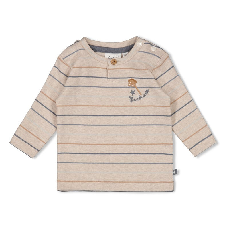 FEETJE Howdy B Longsleeve streep - taupe mel.- 50