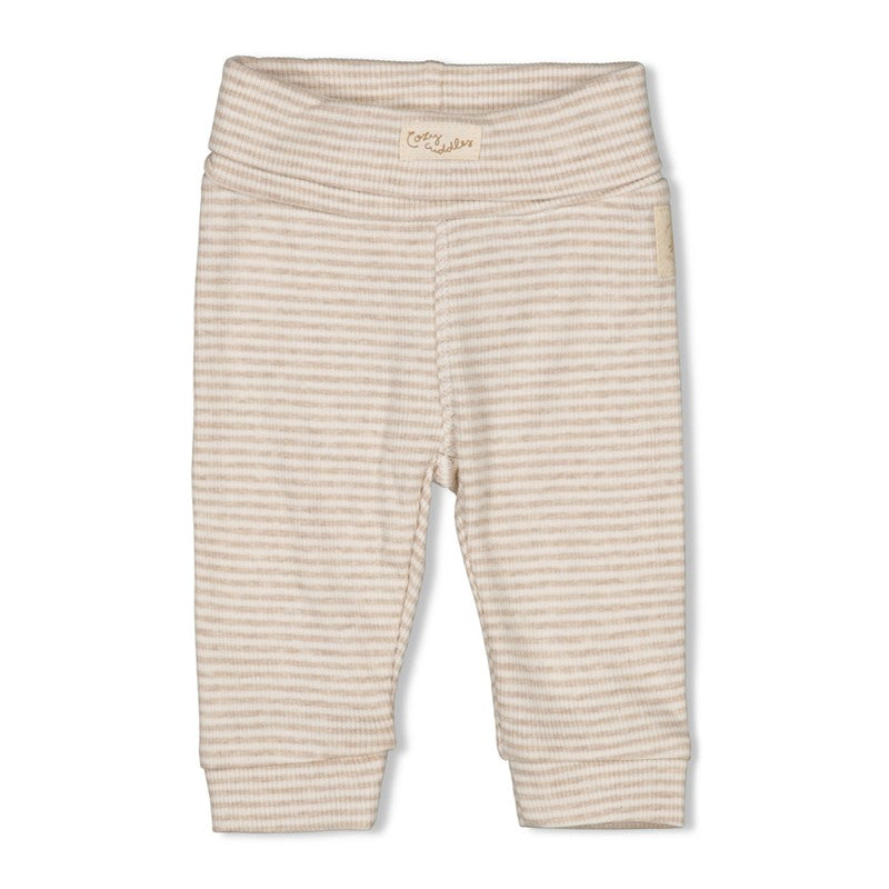 FEETJE Sleepy sheepy U Broek rib met streep - taupe mel.- 50