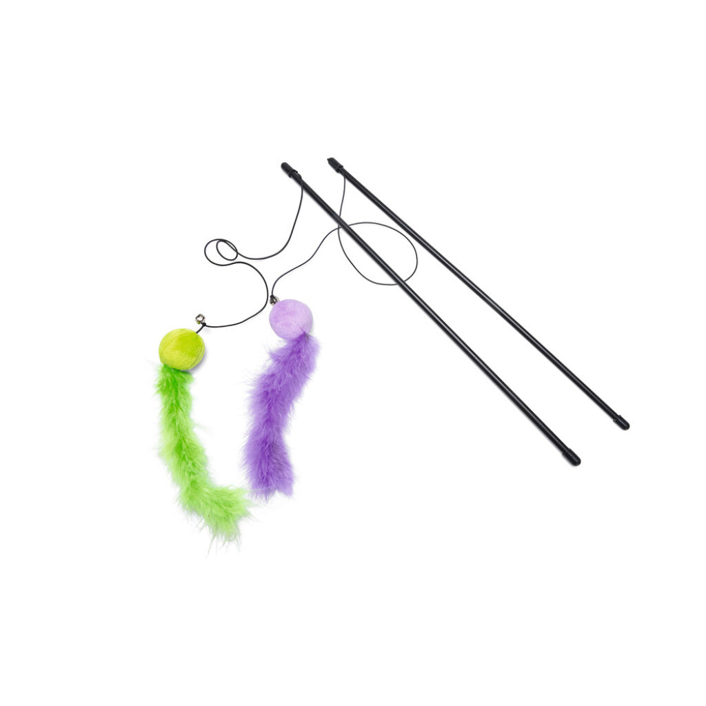 BEEZTEES Kattenhengel Bal met veer - 45cm