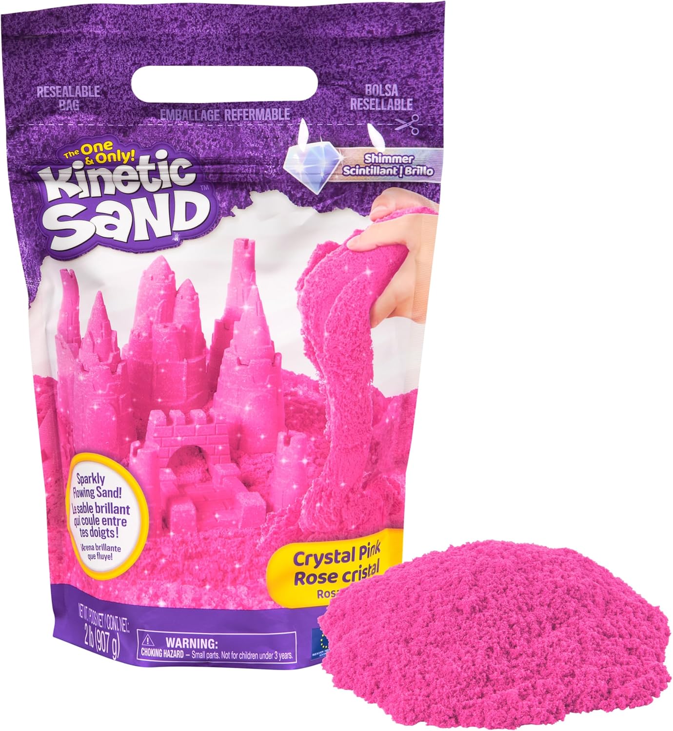 KINETIC SAND Glitter sand bag crystal pink - 907gr
