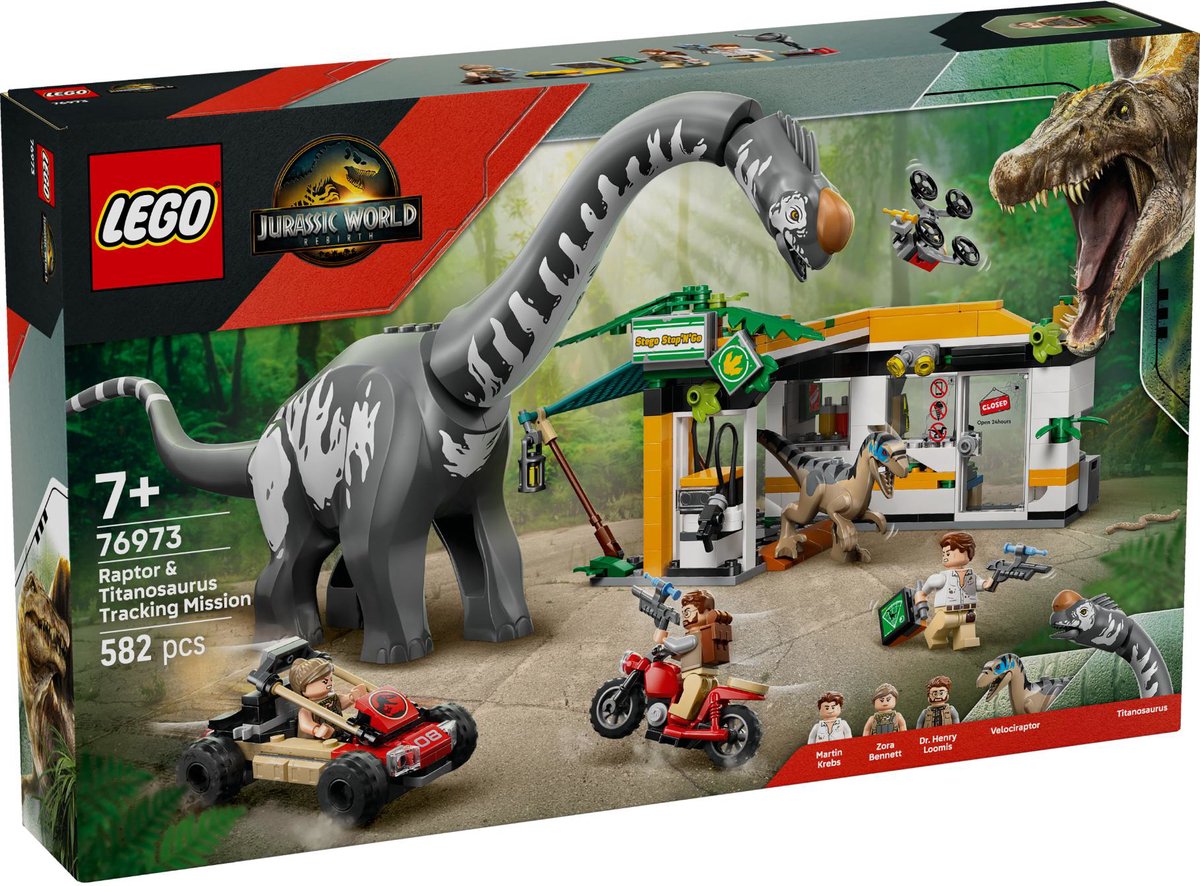LEGO Jurassic World 76973 raptor en titanosaurus opsporingsmissie