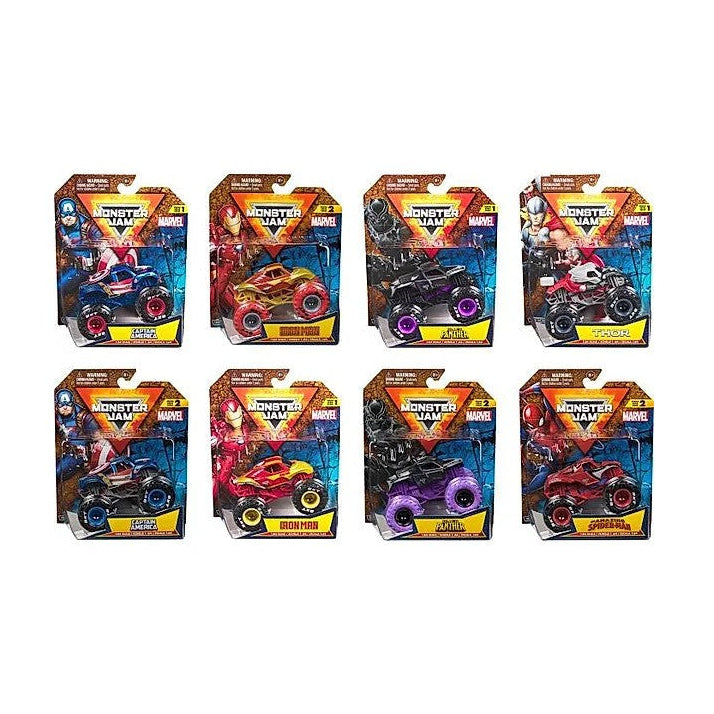 MONSTER JAM 1:64 Marvel - 1pack (prijs per stuk)
