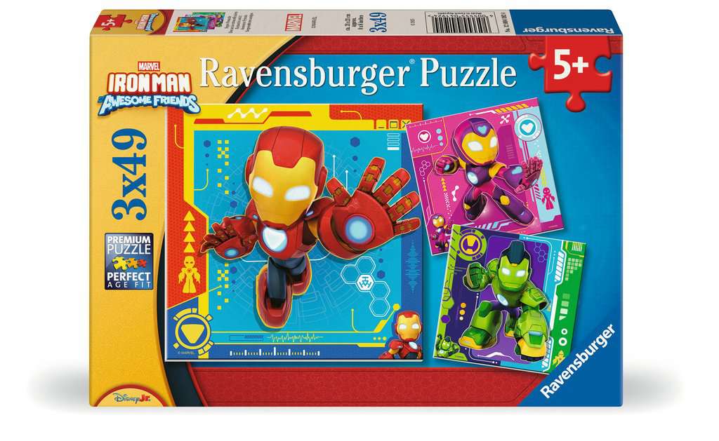 RAVENSBURGER Puzzel - Iron man & his awesome friends - 3x49st.