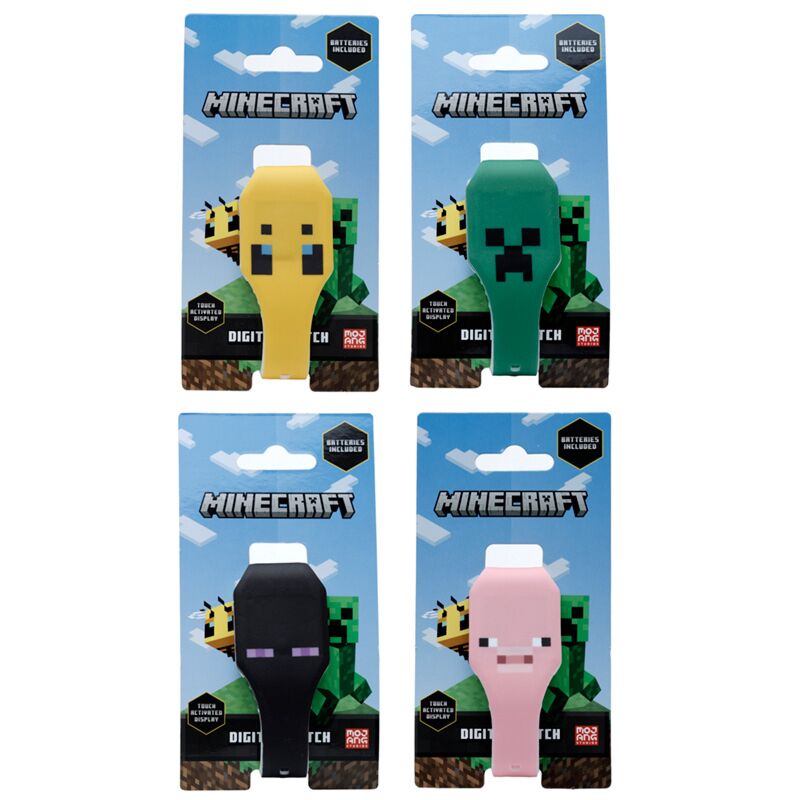 MINECRAFT Horloge digitaal silicone - Face ass.