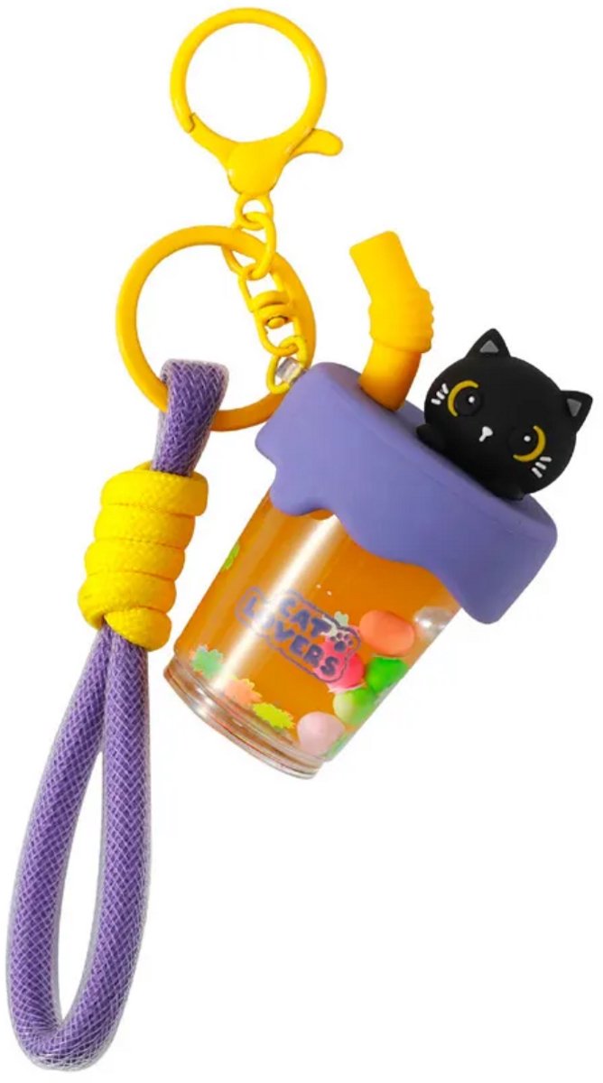 I-TOTAL Bubble Tea keychain - black cat