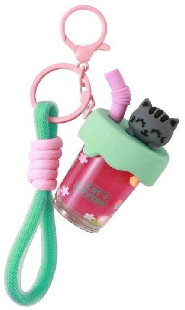 I-TOTAL Bubble Tea keychain - grey cat