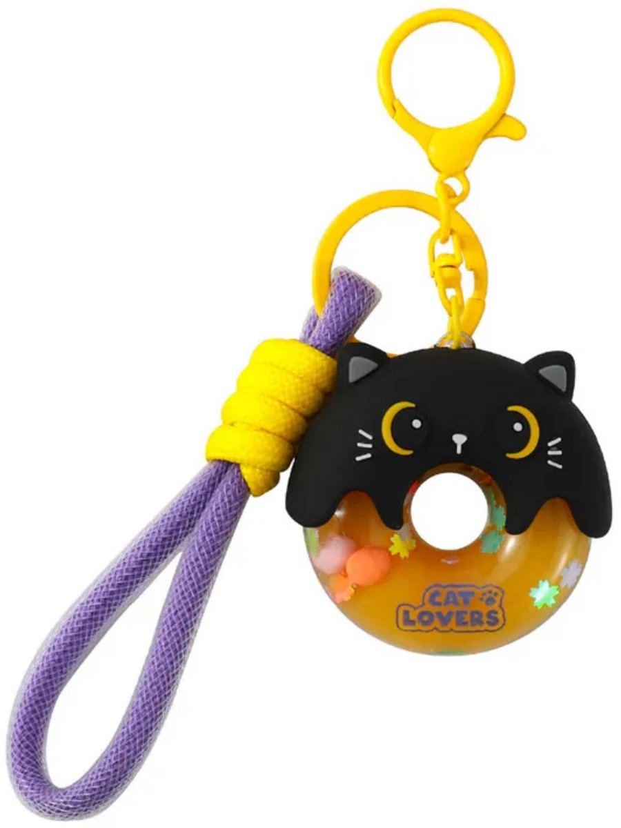 I-TOTAL Donut keychain - black cat