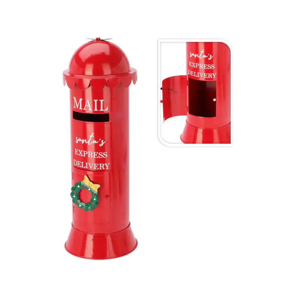 Kerst brievenbus 19x53cm - rood