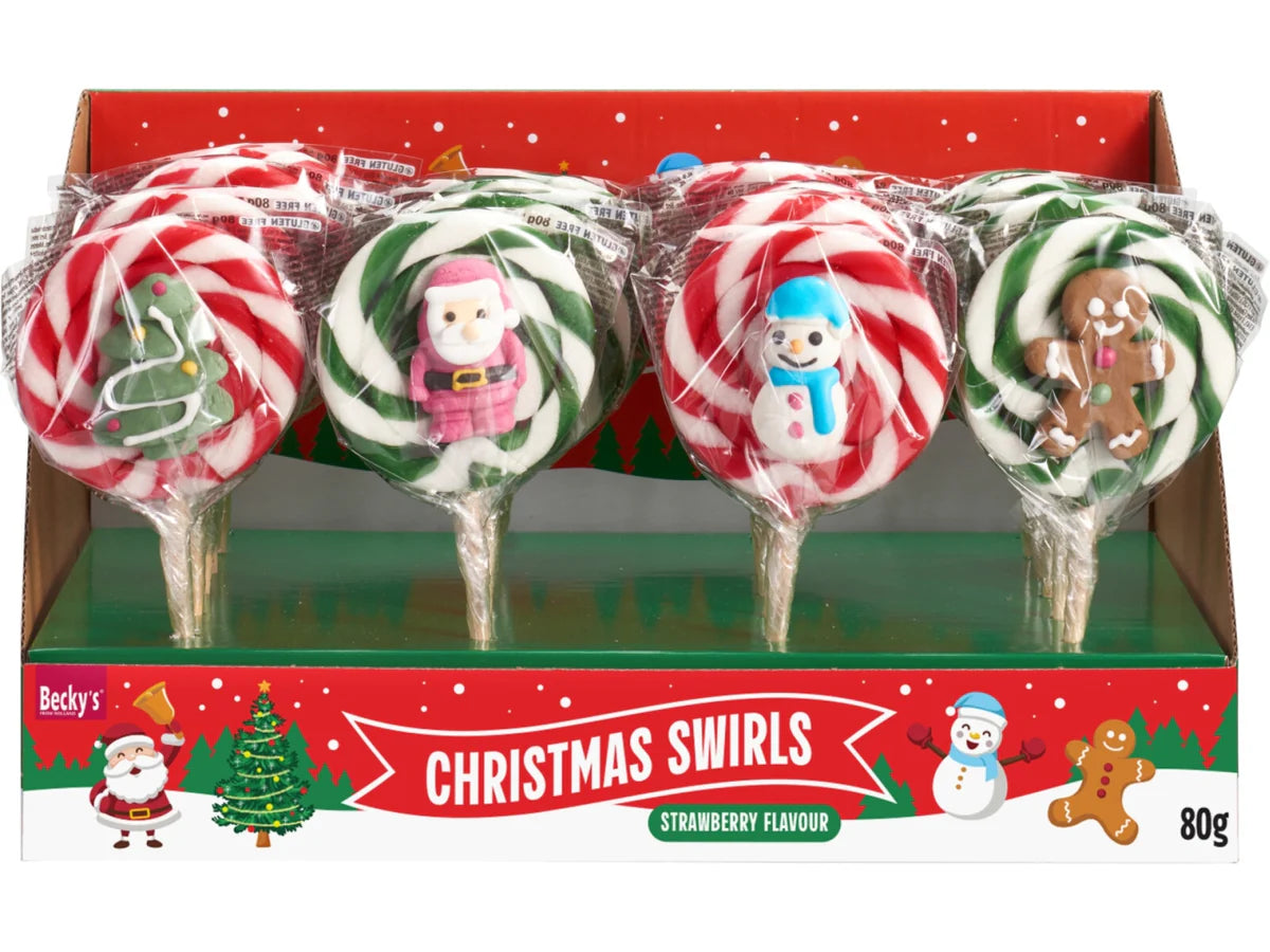 Kerst lollipop swirl 80gr - ass. (prijs per stuk)