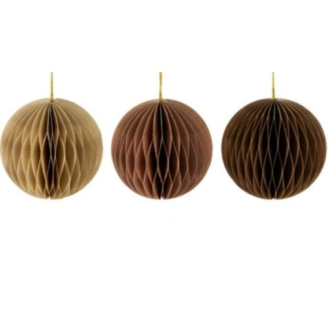 Kerstbal papier 100mm - ass. (prijs per stuk)