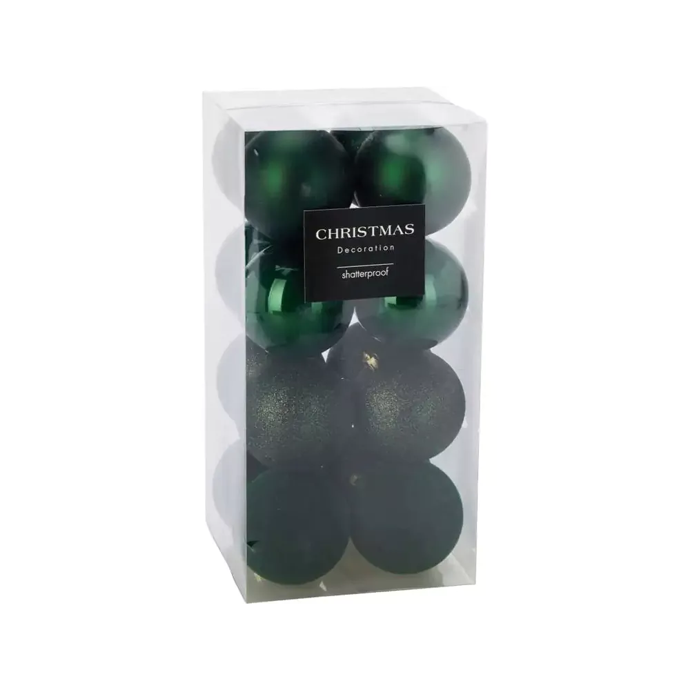 Kerstbal set/16 8cm - groen