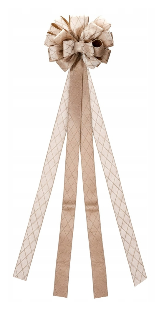 Kerst piek strik 130x33cm - champagne