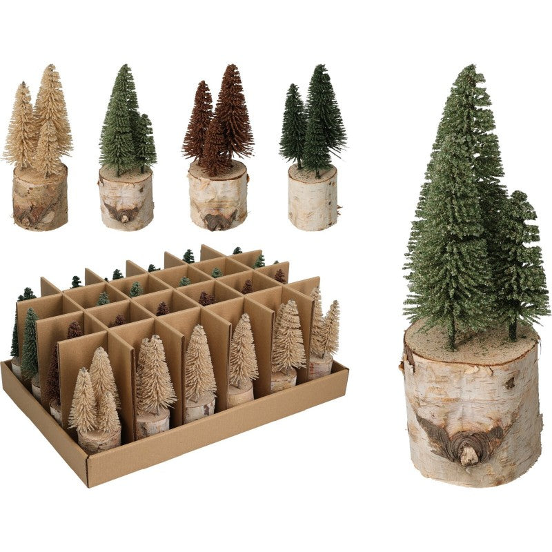 Kerstdeco kerstboom 15cm - ass. (prijs per stuk)
