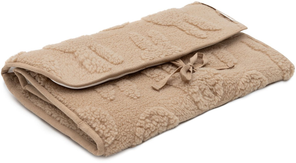 JOLLEIN Verschoningsmat m/opbergvak - miffy jacquard teddy biscuit