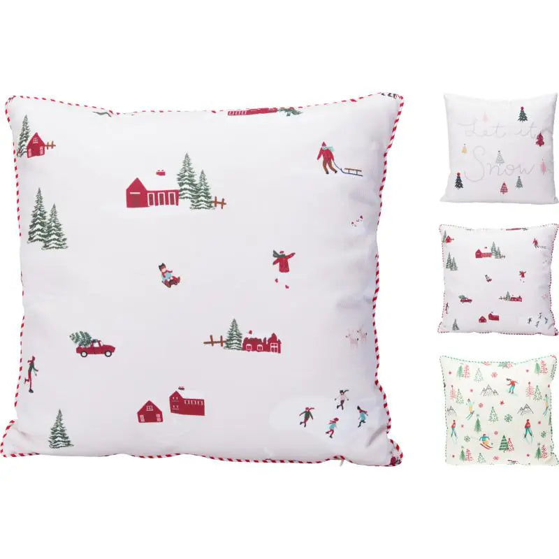 Kerst kussen velvet 45x45cm - ass. (prijs per stuk)