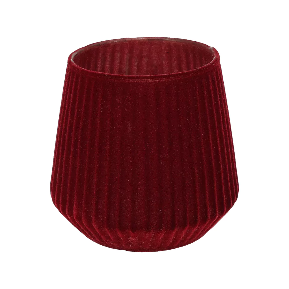 Theelichthouder glas 11cm - rood