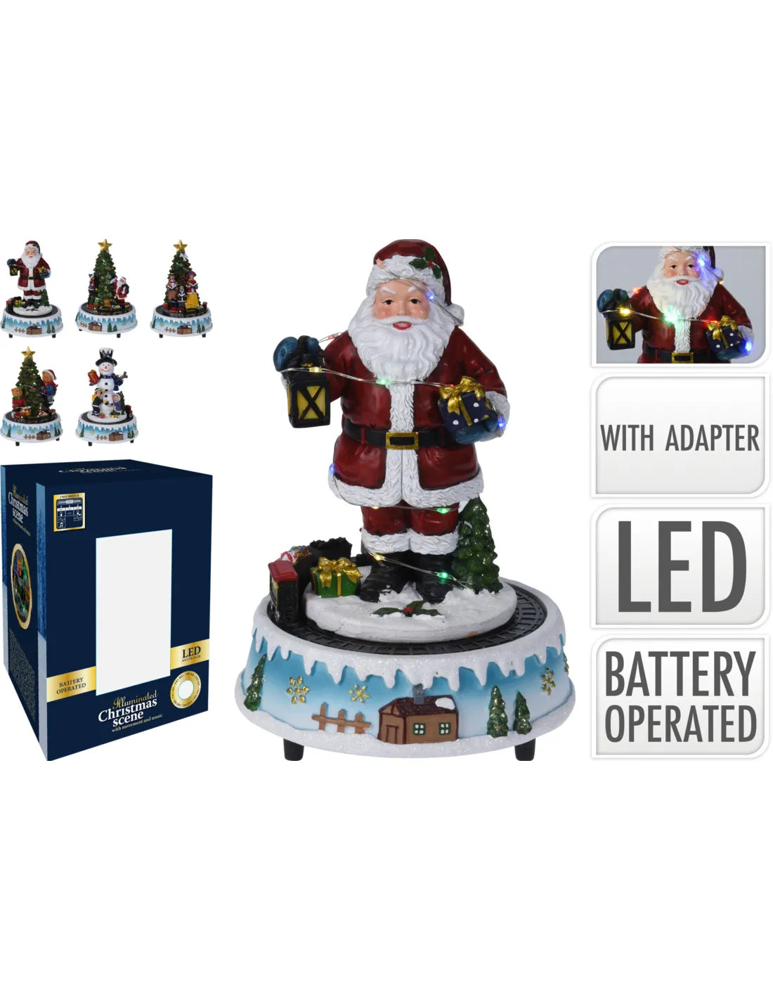 Kersttafereel LED 22cm - ass. (prijs per stuk)