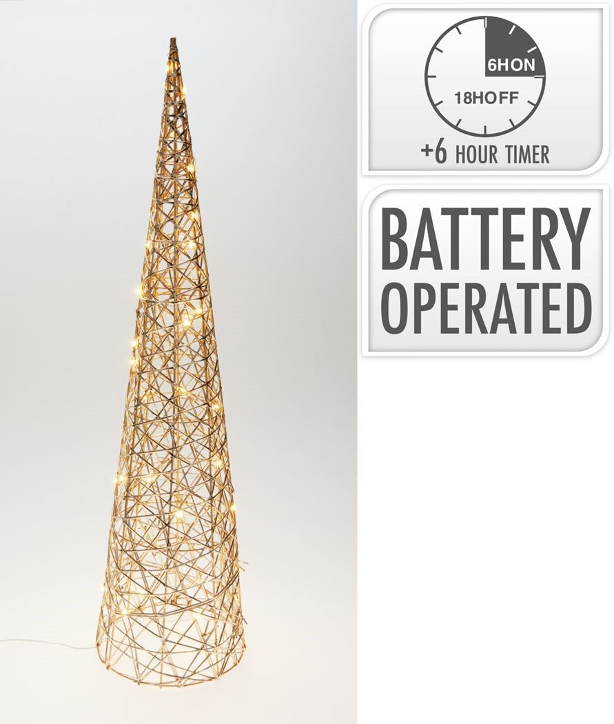 Kerstverlichting piramide LED 80cm - champagne