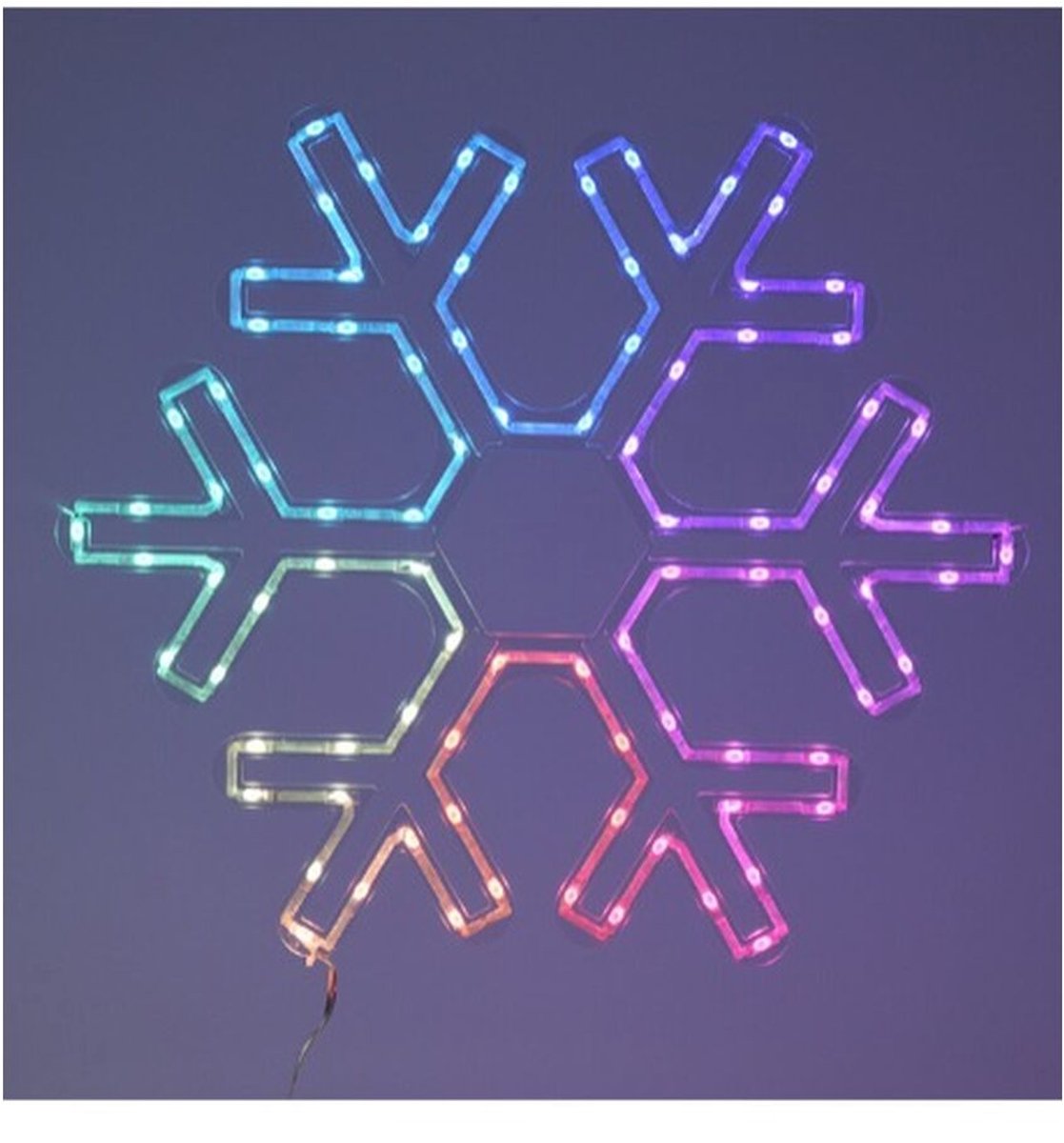 Kerstverlichting sneeuwvlok 90LED RGB